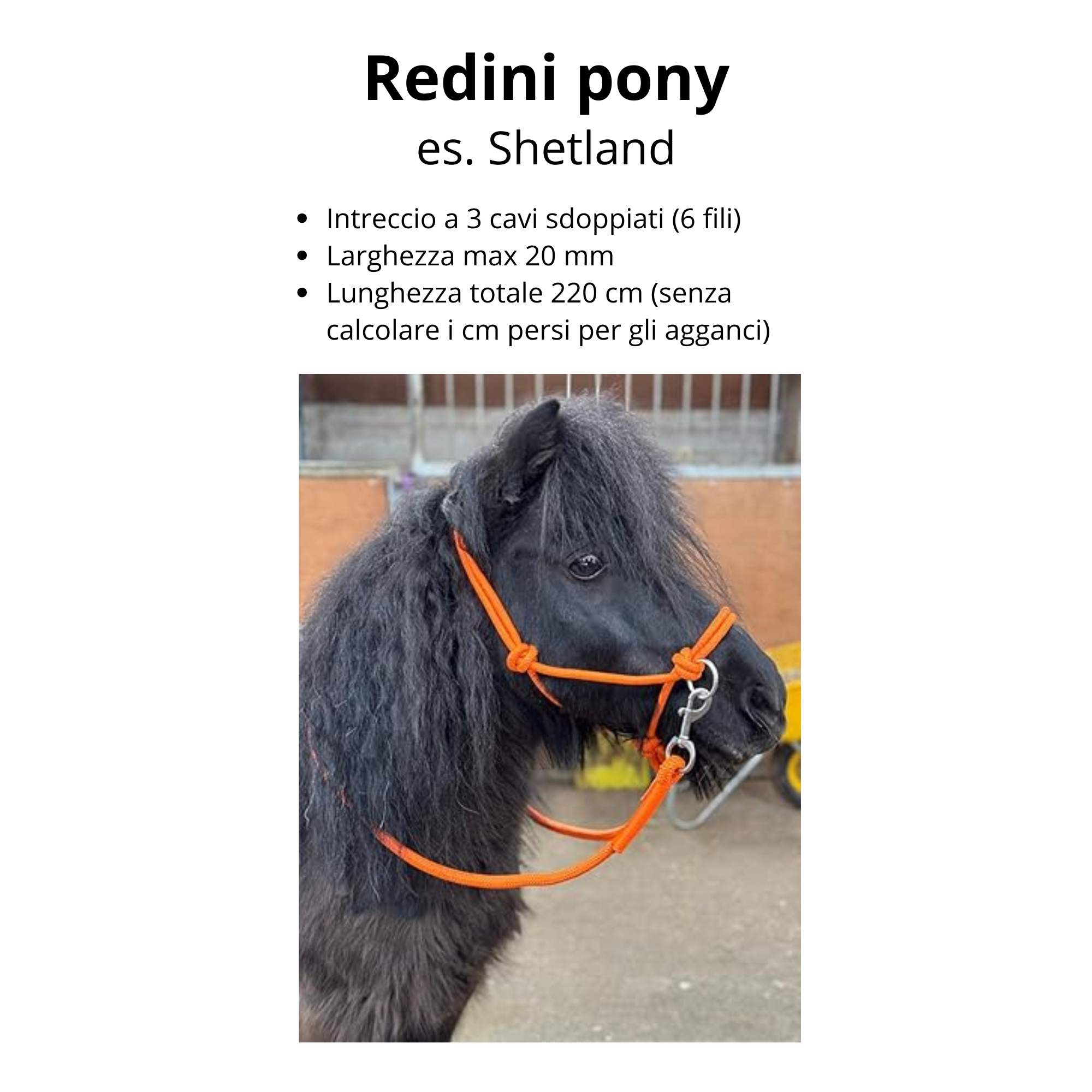 Redini in corda per monta inglese, intreccio a 3 cavi