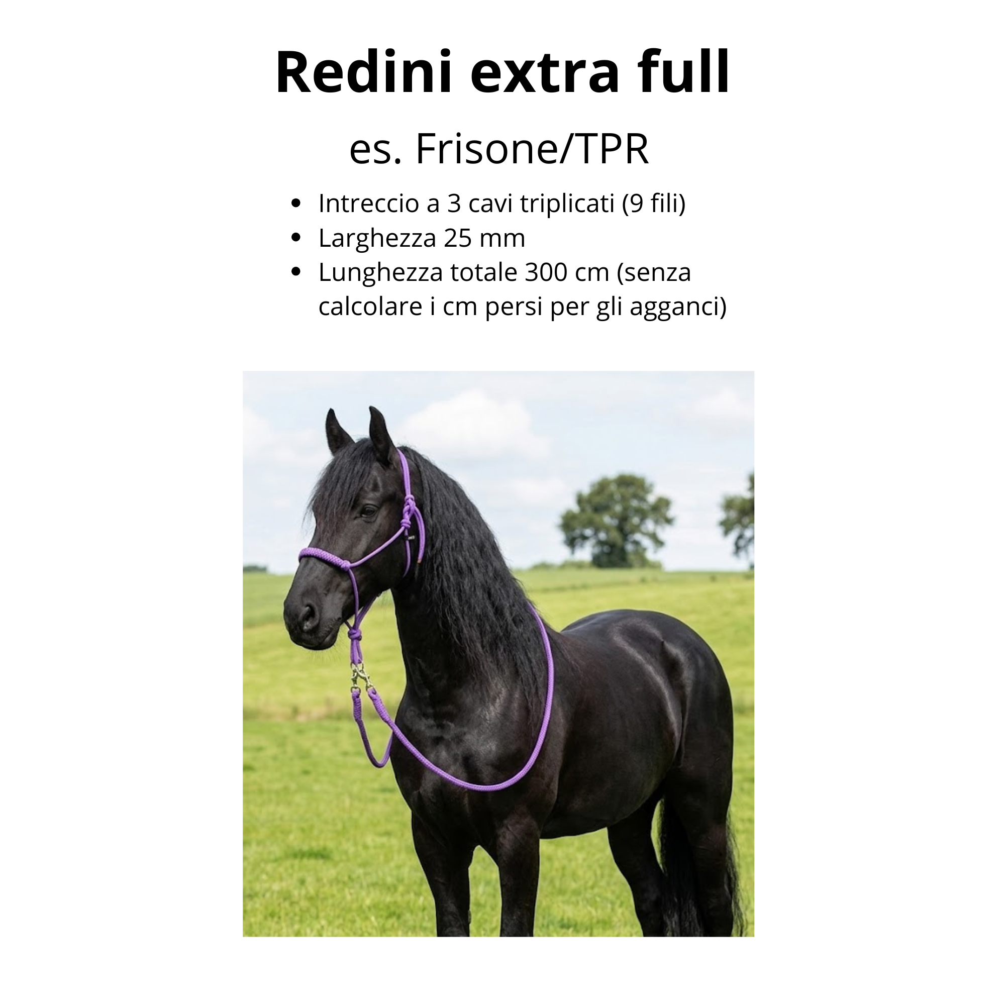 Redini in corda per monta inglese, intreccio a 3 cavi